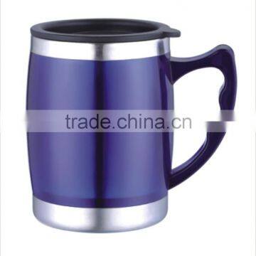 450ml double wall stainless steel auto mug wiht handle