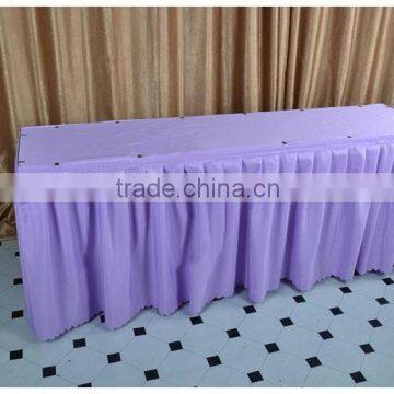 100%polyester jersey stretch table skirting party polyester table skirting for banquet and weddings