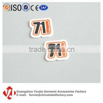 Custom Arabic Numbers Cheap Soccer PVC Rubber Tag/Patch