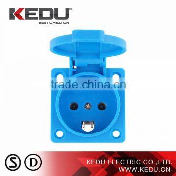 KEDU Factory Direct 16A 250V IP54 Danish Socket With SEMKO Approved