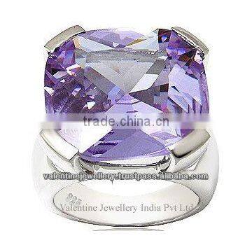 color zircon ring, 925 silver ring, silver zircon ring