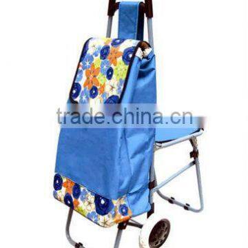 wheeled shopping trolley with polyester bag