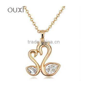 ouxi direct delivery couple swan rhinestone necklace Austria crystal pendant jewelry10383