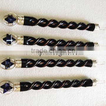 Rose Wood Twisted Healing Stick With Lapis Lazuli Merkaba Star | Wands for sale | Khambhat Agate Exports