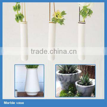 antique indoor white marble flower pots