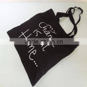 Recycled Black cotton tote bag