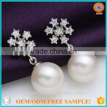White South Sea Mother Pearl 925 Sterling Silver Earrings