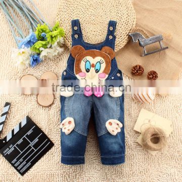 2015 new model cheap kids denim overalls