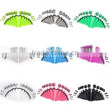 uv acylic colored ear taper body jewelry piercing