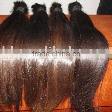 virgin remy human hair/natural color hair /raw hair / pigtail / Hair Bulk / Braid