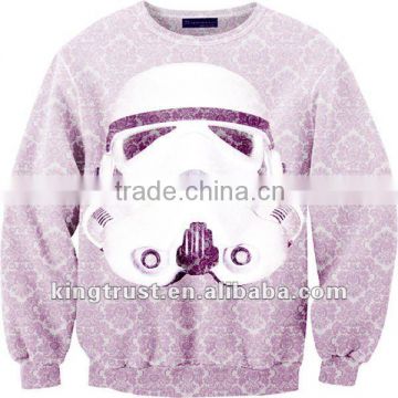 New design all over 3d print crewneck sweatshirt pullover warm half sweatshirts without hood