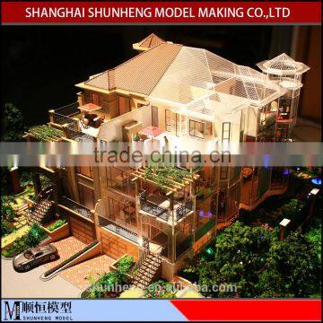 Real estate villa model , building scale model maker with led light details,architectural design