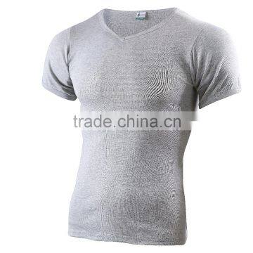 Wholesale V-Neck Gray Cotton Breathable T Shirt Men's Undershirts