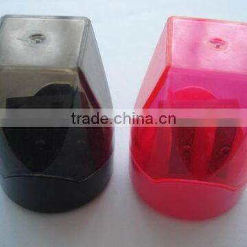 custom safe pink plastic two holes pencil sharpener for kids