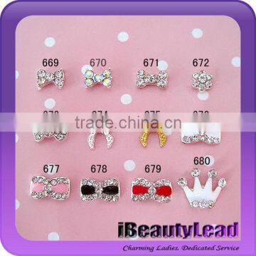 nail alloy 3d nail alloy with rhinestone metallic studs