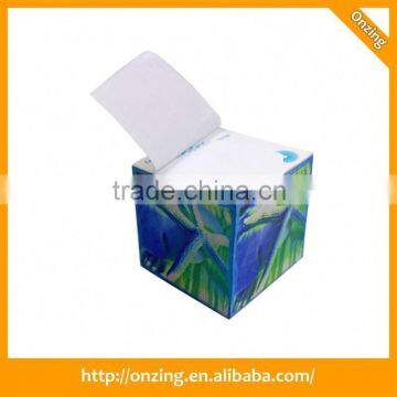 Onzing good quality advertising paper memo cube with pen hole