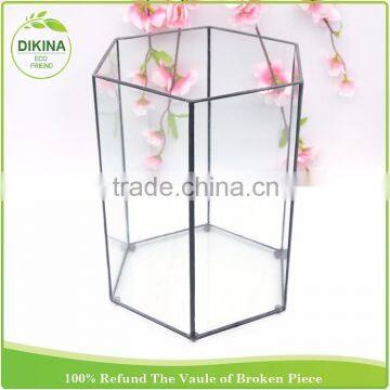 Metal Decoration Vintage Gift Christmas France Cabinet & Pet Display Cages Black Tall Vase, Home Stained Glass House Container photo-2