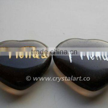 Black Obsidian Heart Shape Engraged Palm Stones