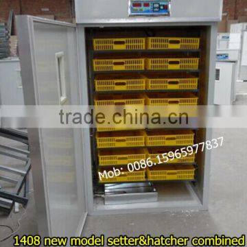 Best Selling New Type Egg Incubator ZH-1408, 1408 Eggs Setter&hatcher Combined Incubator