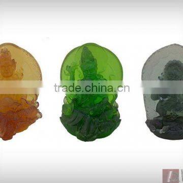 WF219-WF223 Tall glass crystal buddhas