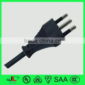 IMQ approval male end type, Italy 3 pin power plug with round power cable for sale