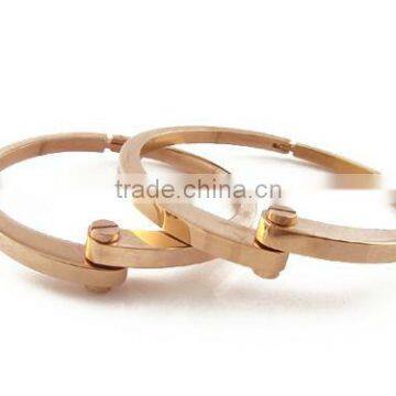 Unisex Personalized Pure Titanium Steel Bangles with Screw