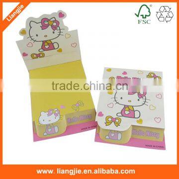 Cute shape HELLO KITTY 3D memo note pad gifts with sticker of school supply