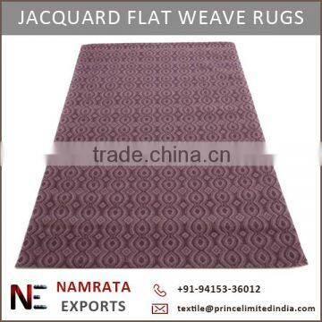 Canvas Backed Flat Weave Zig Zag Design Jacquard Wool Rugs