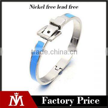 Fashion Women Enamel Spring Bracelet Fine Jewelry Stainless Steel Belt Sivler Cuff Bangle
