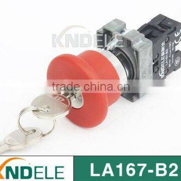 waterproof emergency stop push button reset key switch,grade A,silver contact B2-BS142