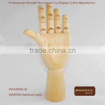 Hand shape wooden headphone stand