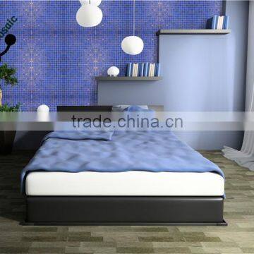 MB SMH01 Golden Line Blue Tile Design Cheap Mosaic Wall Tile Blue Mosaic Bathroom Tile China Glass Mosaic photo-6