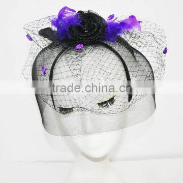 Black headband with rose for party supplies