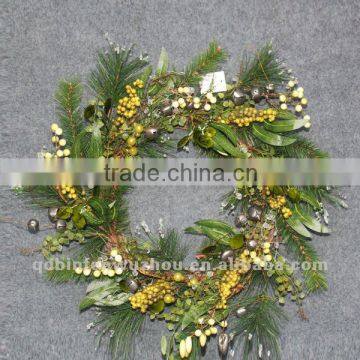 New arrival Artificial Florals and Berries Wreath,artificial snowy greenery collections