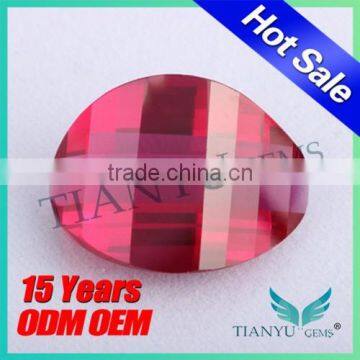 WUZHOU gems wholesale loose cubic zirconia 5# barrel shape synthetic corundum ruby gemstone