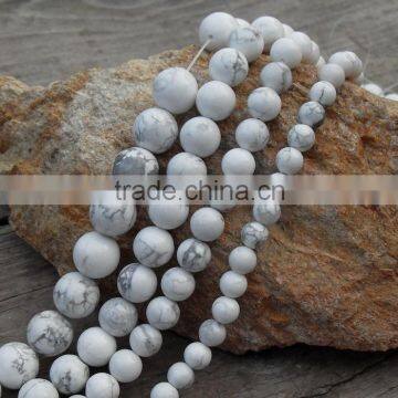 6/8/10/12mm Natural White Turquoise Beads Bulk Loose Turquoise Stones for Bracelets for Sale