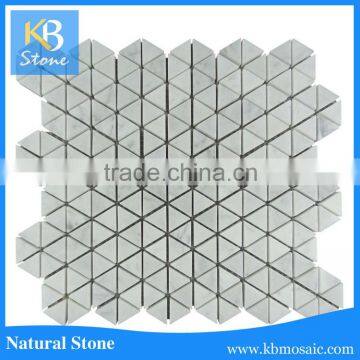 carrara white polished triangle marble stone mosaics