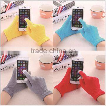Touch Screen Gloves for fitness Women Fall Winter Warmer Colorful Gloves Female Wool Knitting Mittens Thick Full Fingers Glove