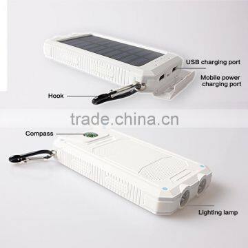 Outdoor Survival Waterproof Solar Mobile Power Bank Charger With Hook 10000mah photo-6