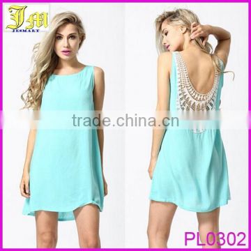 Latest 2015 Sexy Women Summer Sleeveless Party Evening Cocktail Short Pattern Chiffon Mini Dress Design for Girls