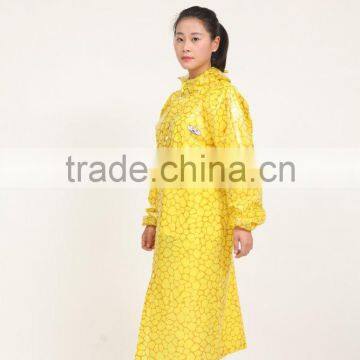 Yellow Ladies or Women Hooded Long Waterproof Pvc Rainsuit photo-3