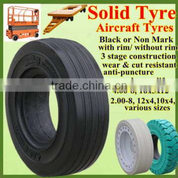 Well-reputed Chinese 4.00x8 Flat Proof Aircraft Solid Tyres With Good Price