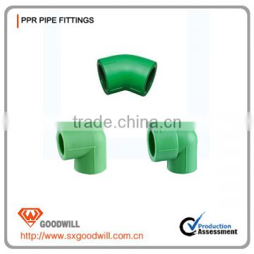 China supplier plastic material water ppr connector fitting elbow made in china