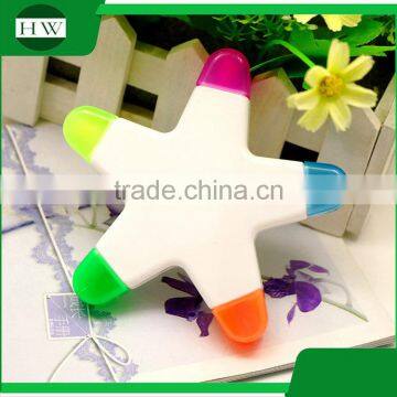 Private Label Mini Five-pointed Star Multi Color 5 in 1 Highlighter Pen photo-2