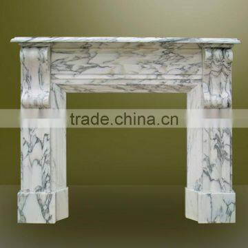 Arabescato Marble Fireplace Mantel Surrounding Simple Design