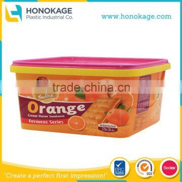 Plastic Cookie Container Wholesale 2.5L IML PP Biscuit Box Bulk