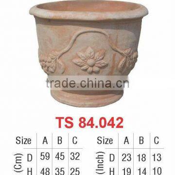 Natural terracotta flower pottery planter