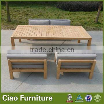 Patio sofa teak wood sofa set outdoor furniture