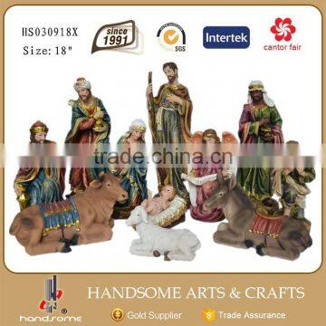 8 Inch Home Decoration Religious Items Jesus Birth Christmas Crib Nativity Set Statues photo-3