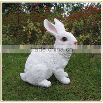 Customized 2016 christmas garden decor life like poly stone white rabbit statue